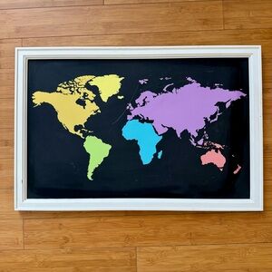 Colorful Magnetic World Map Wall Art